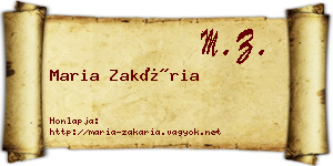 Maria Zakária névjegykártya